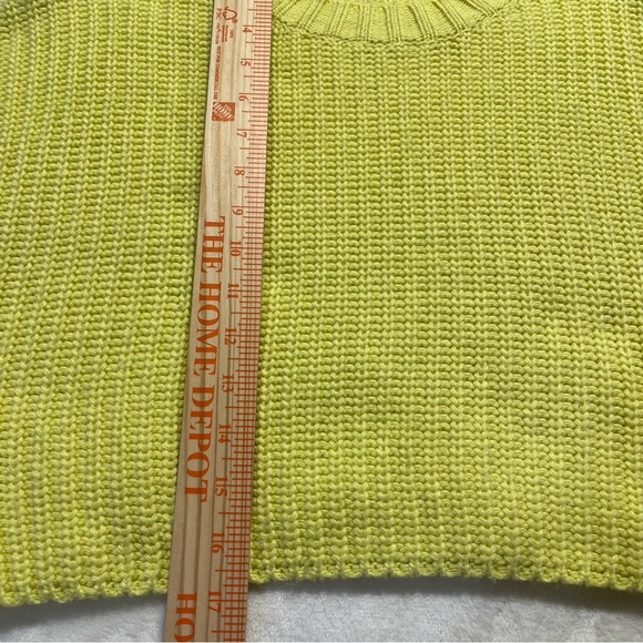 EN CRÈME Womens Cropped Yellow Sweater Puff Crocheted Long Sleeves Size Small - Picture 8 of 9
